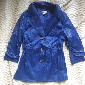 Blue raincoat jacket